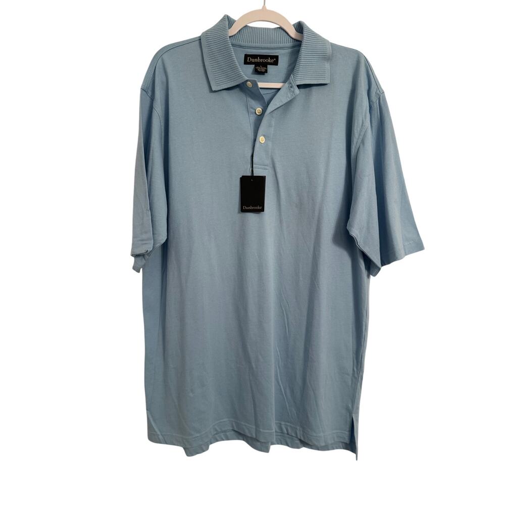 Dunbrooke Men's L NWT Golf Soft Enhanced Short Sleeve Polo Shirt‎ Blue Business